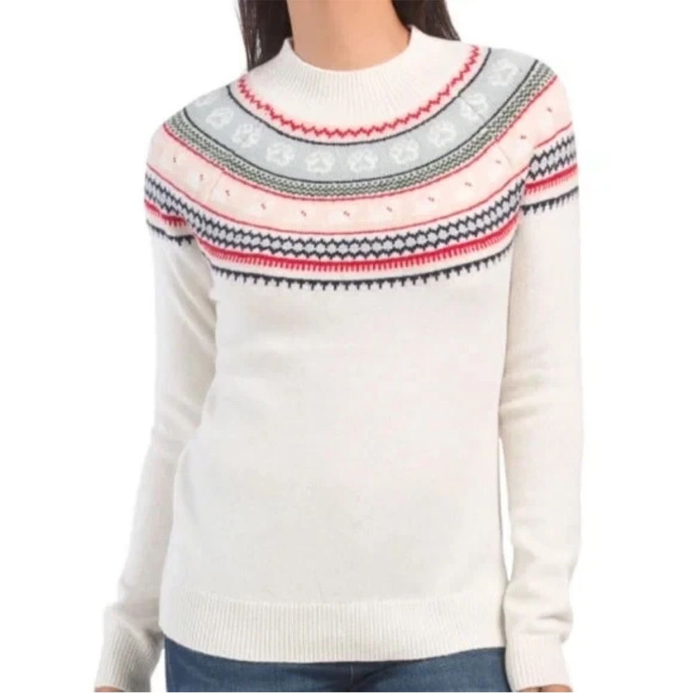 Tabitha Webb Fair Isle Lambswool Blend Sweater Multicolor Size M